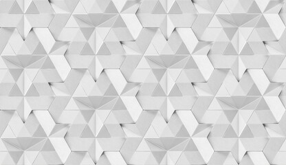 Geometric star pattern illustration in monochrome shades
