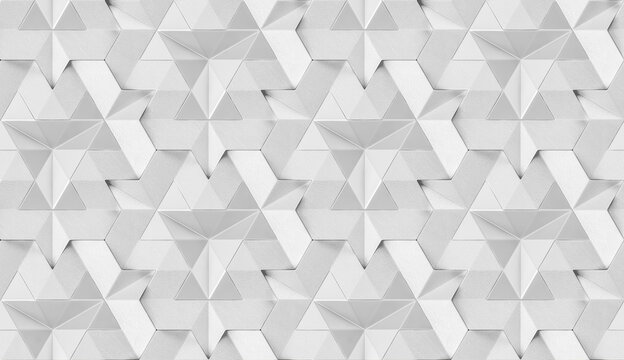 Geometric star pattern illustration in monochrome shades