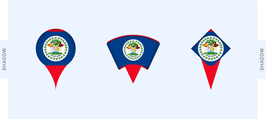 Belize Map Markers Set. Perfect for projects related to Belize, travel, geography, and international representation.