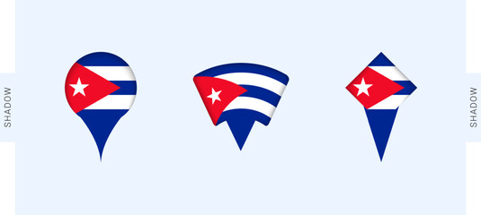 Fototapeta premium Cuba Map Markers Set. Perfect for projects related to Cuba, travel, geography, and international representation.