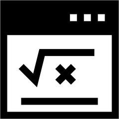 Obraz premium Vector Icon browser, square root, education, learning, maths