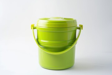Lime green beach cooler, isolated on a white background