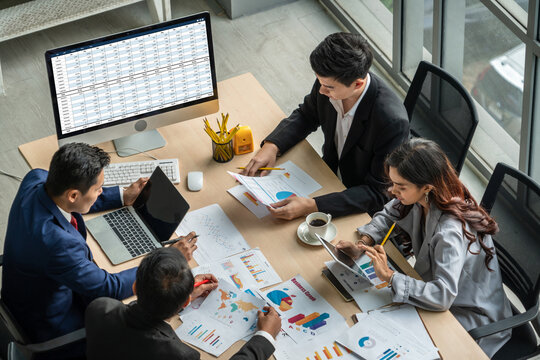 Accounting software on computer screen showing financial statement spreadsheets and account balance of corporate business offer accountant a fine calculation accounting snugly