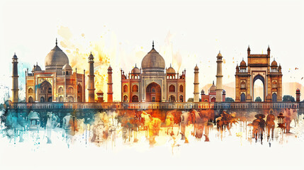 Obraz premium Celebrate Indias Independence Day on August 15 with a tribute to the Indian Gate adorned with the national flag.