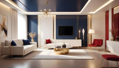 Photo interior modern design room 3d illustration