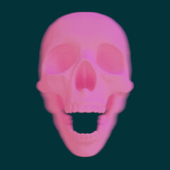 Distorted pink skull