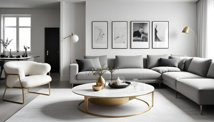 Photo interior modern design room 3d illustration