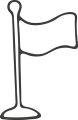 Hand drawn flag icon. Vector illustration, doodle style.
