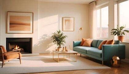 Fototapeta premium Photo interior modern design room 3d illustration