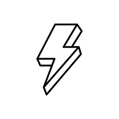 Lightning bolt outline icons, minimalist vector illustration ,simple transparent graphic element .Isolated on white background