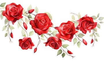 Obraz premium Red roses pattern flower nature.