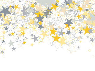 Object fountain organized from random sparcle star pictographs as fireworks.