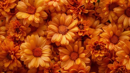 Vivid orange blooms to adorn your desktop background with a captivating copy space image. Generative AI