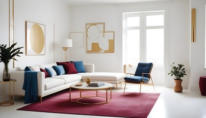 Photo interior modern design room 3d illustration