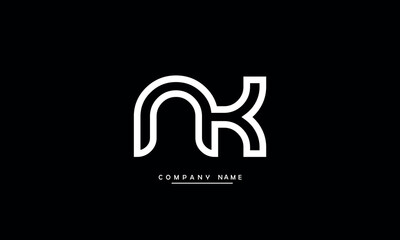 NK, KN, N, K Abstract Letters Logo Monogram