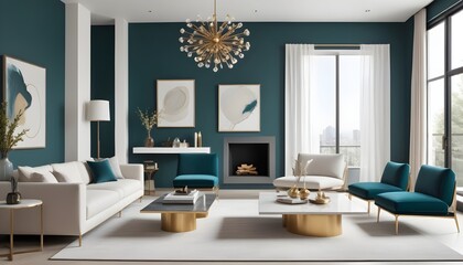 Photo interior modern design room 3d illustration
