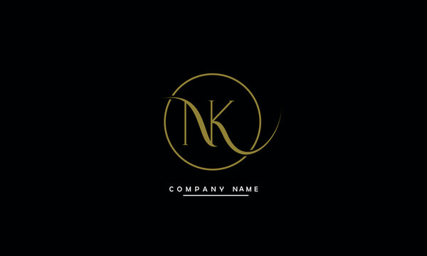 NK, KN, N, K Abstract Letters Logo Monogram