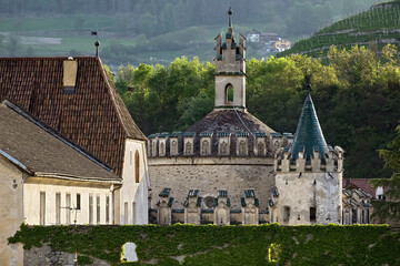 Fototapeta premium Novacella Abbey: the Romanesque Castle of the Angel. Varna, South Tyrol, Italy.