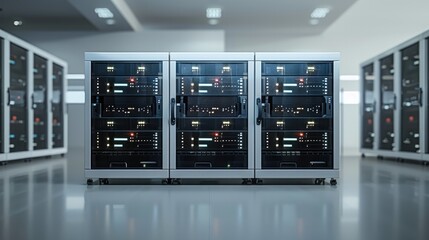 A data server with white background. Generative AI.