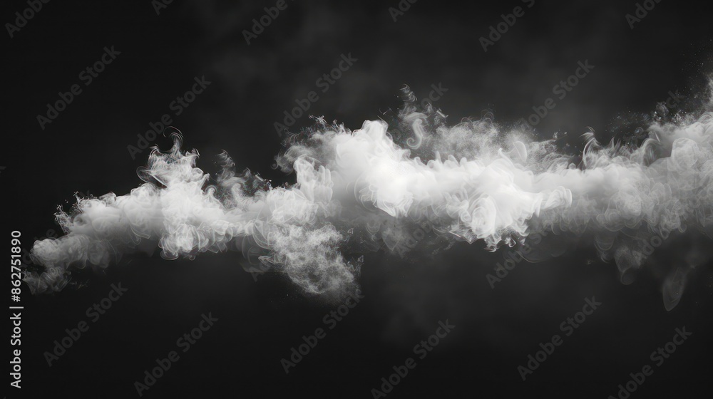 Canvas Prints white mist clouds on dark backdrop. generative ai