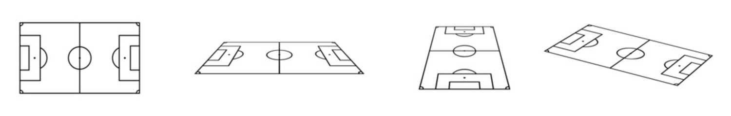 Set of Football field icon, soccer field .Soccer or Football Championship 2024 icon.Football 2024.Vector  © IJ-studio