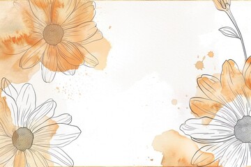 Gerbera frame drawing sketch backgrounds.