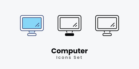 Computer icons vector set stock illustration