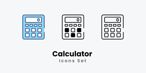 Calculator icons vector set stock illustration 