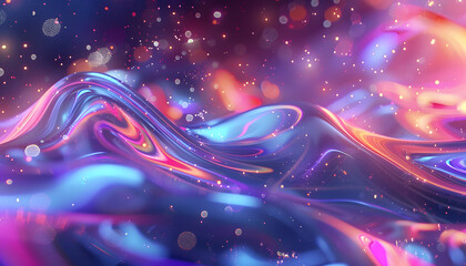 Obraz premium Abstract Iridescent Wave Patterns