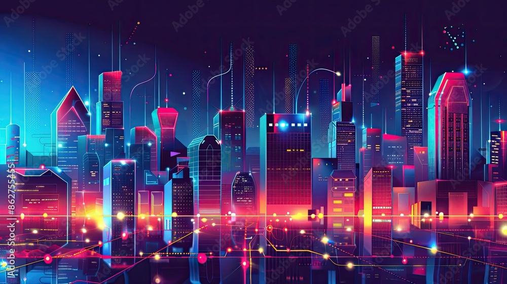 Poster a smart city infrastructure with iot sensors and devices enhancing urban efficiency