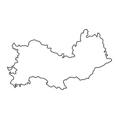 Mordovia map, administrative division of Russia. Vector illustration.