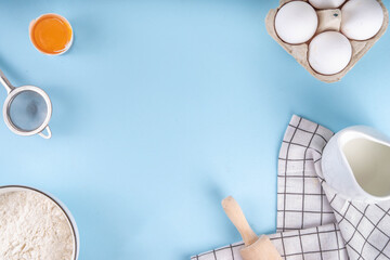 Empty space baking background with ingredients