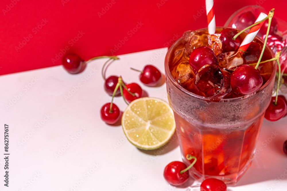 Wall mural iced cherry cola drink