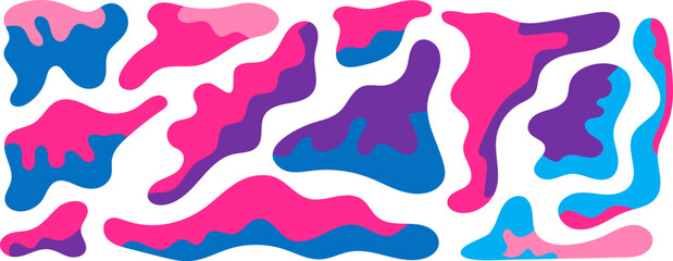 Freeform blob shapes. Abstracts amoeba shapes, freeform organic elements.