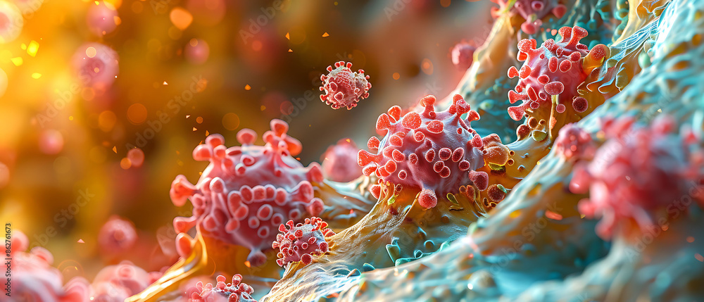 Poster 3d model of pancreas where lobule depicted textured deep yellow cluster highlight islet of langerhan