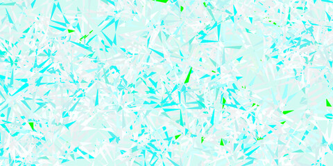 Light blue, green vector background with triangles.