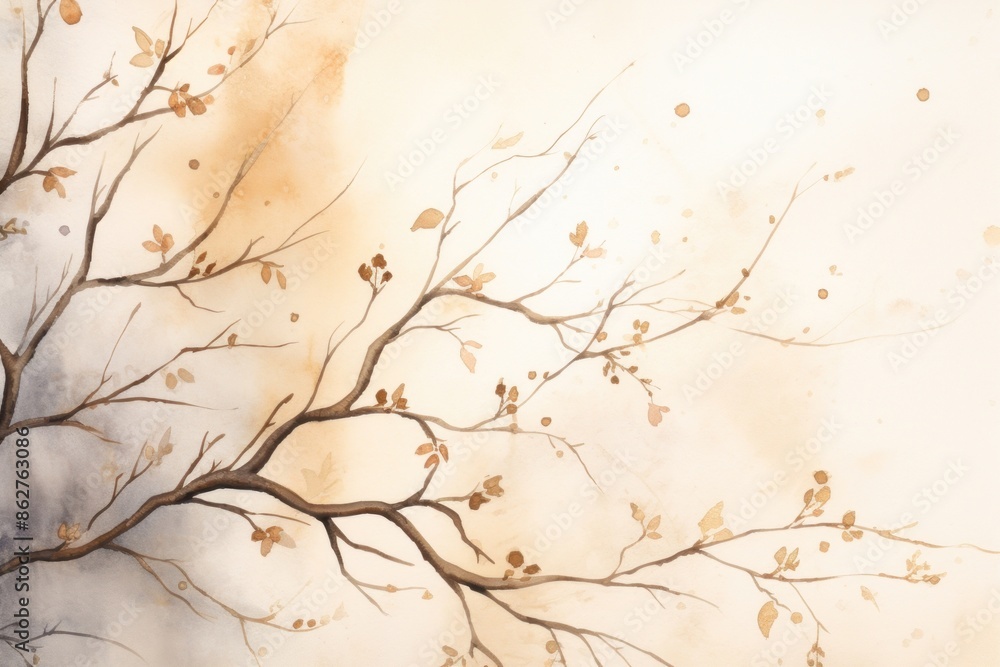 Sticker Tree branch watercolor background backgrounds painting plant.