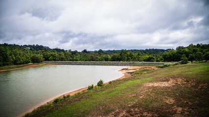 Saison Reservoir, a small reservoir on Khao Yai, a World Heritage forest area of ​​Thailand.