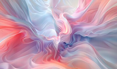 Meandering gradient waves of pastel colors with soft light reminiscent of fabric and paper