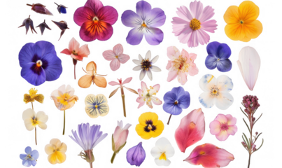 Assortment of Pressed Flowers and Petals