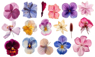 Assortment of Pressed Flowers and Petals