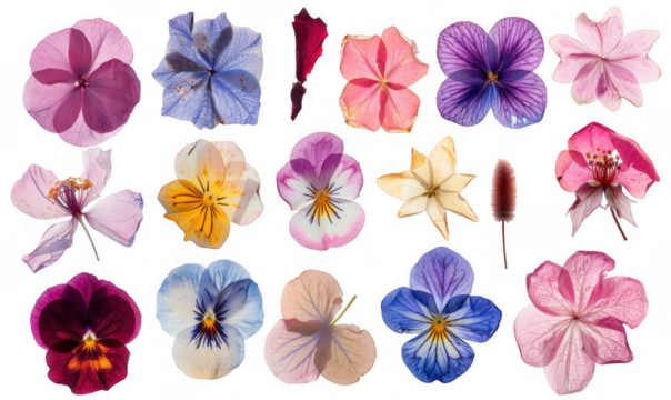Assortment of Pressed Flowers and Petals