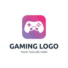 Game console and video games stick logo design template