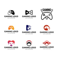 Set of Game console and video games stick logo design template logo.