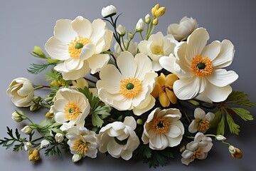 A beautiful close-up of a fresh bouquet of white jasmine flowers.