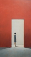 Fototapeta premium Painting architecture standing wall.