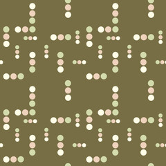 Seamless pattern with dots, grouping dots with random arrangements, trendy graphic and colors for fashion fabrics and paper wrap.