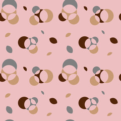 Vector seamless trendy pattern of abstract graphic design on pink background, trendy color for feminine and child girl pattern theme.