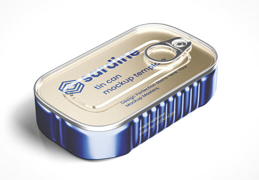 Sardine Fish Tin Can Mockup