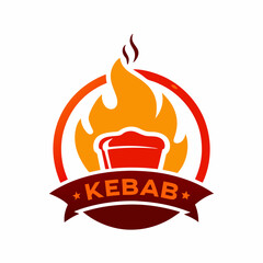 Vector art of a kebab restaurant logo icon illustration 